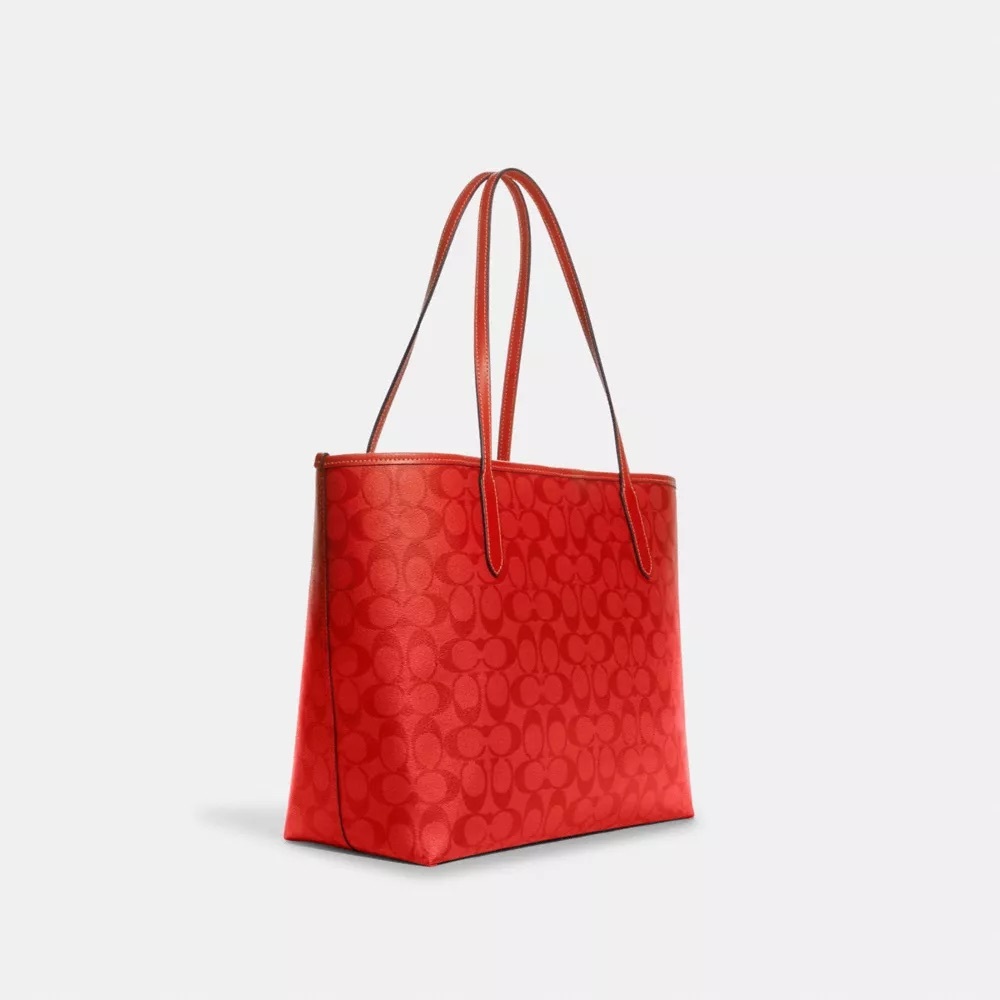 COACH CITY TOTE IN BLOCKED SIGNATURE CANVAS - Picture 4 of 8